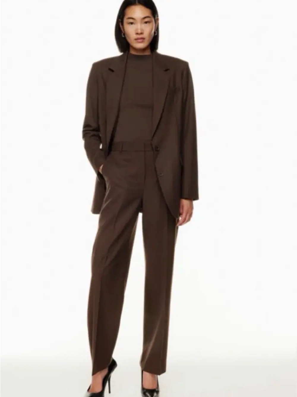 Aritzia Babaton Agenct Brown Tailored High-Waist Women's Trousers Size 6